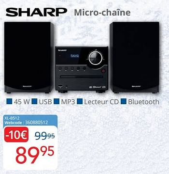 Promotions Sharp micro-chaîne xl-b512 - Sharp - Valide de 01/12/2022 à 31/12/2022 chez Eldi