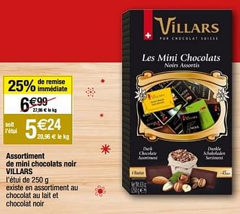 Promotions Assortiment de mini chocolats noir villars - Villars - Valide de 14/11/2022 à 18/12/2022 chez Migros
