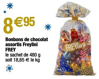 Promotions Bonbons de chocolat assortis freylini frey - Frey - Valide de 14/11/2022 à 18/12/2022 chez Migros