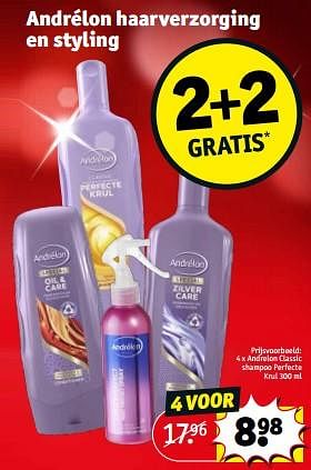 Promoties Andrelon classic shampoo perfecte krul - Andrelon - Geldig van 06/12/2022 tot 11/12/2022 bij Kruidvat