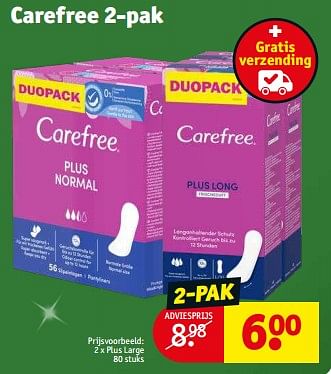 Promoties Carefree plus large - Carefree - Geldig van 06/12/2022 tot 11/12/2022 bij Kruidvat