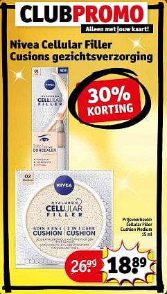 Promoties Cellular filler cushion medium - Nivea - Geldig van 06/12/2022 tot 11/12/2022 bij Kruidvat