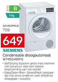 Siemens condensatie droogautomaat wt45g491fg-Siemens