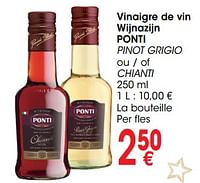 Vinaigre de vin wijnazijn ponti pinot grigio ou - of chianti-Ponti