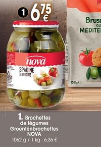 Brochettes de légumes groentenbrochettes nova-Nova