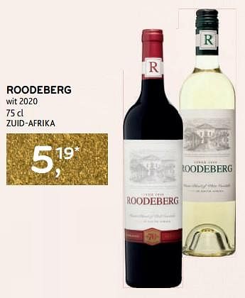 Promoties Roodeberg wit 2020 - Witte wijnen - Geldig van 14/12/2022 tot 03/01/2023 bij Alvo