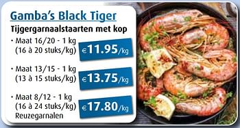 Promoties Gamba’s black tiger - Huismerk - Aronde - Geldig van 28/11/2022 tot 31/12/2022 bij Aronde
