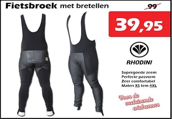 Promoties Fietsbroek met bretellen - Rhodini - Geldig van 24/11/2022 tot 18/12/2022 bij Itek