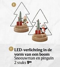 Led-verlichting in de vorm van een boom sneeuwman en pinguïn-Huismerk - Delhaize