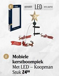 Mobiele kerstboompiek met led - koopman-Huismerk - Delhaize
