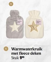 Warmwaterkruik met fleece deken-Huismerk - Delhaize
