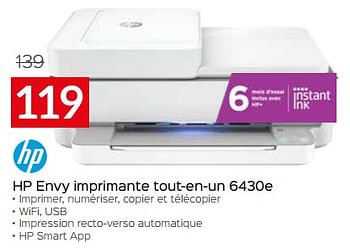 Promoties Hp envy imprimante tout-en-un 6430e - HP - Geldig van 02/12/2022 tot 31/12/2022 bij Selexion