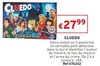 Promotions Cluedo - Hasbro - Valide de 07/12/2022 à 12/12/2022 chez Trafic