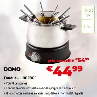 Promotions Domo elektro fondue - lido706f - Domo elektro - Valide de 02/12/2022 à 31/12/2022 chez Exellent