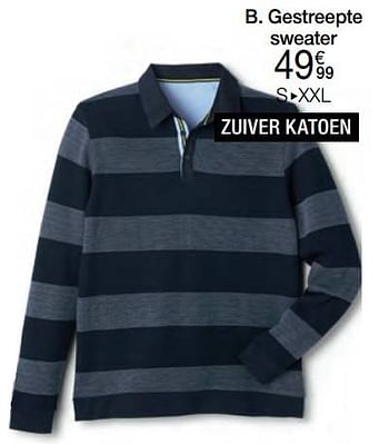 Promotions Gestreepte sweater - Produit Maison - Damart - Valide de 01/12/2022 à 31/12/2022 chez Damart