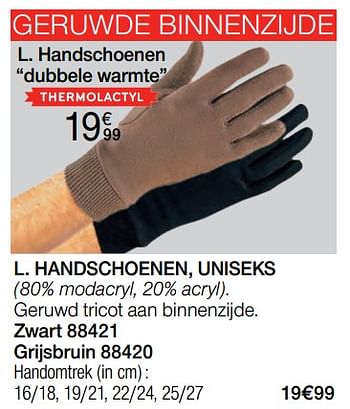 Promoties Handschoenen dubbele warmte - Huismerk - Damart - Geldig van 01/12/2022 tot 31/12/2022 bij Damart