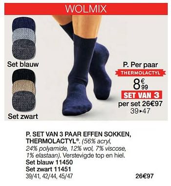 Promoties Set van 3 paar effen sokken thermolactyl - Huismerk - Damart - Geldig van 01/12/2022 tot 31/12/2022 bij Damart