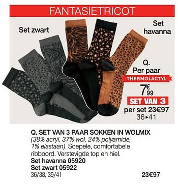 Promoties Set van 3 paar sokken in wolmix - Huismerk - Damart - Geldig van 01/12/2022 tot 31/12/2022 bij Damart