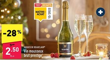 Promotions Vin mousseux brut prestige - Mousseux - Valide de 10/12/2022 à 16/12/2022 chez Aldi
