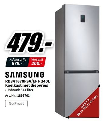 Samsung rb34t670fsa-ef 340l koelkast met Promotie bij Media Markt