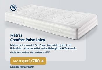 Promoties Matras comfort pulse latex - Huismerk - Sleeplife - Geldig van 16/12/2022 tot 31/12/2022 bij Sleeplife