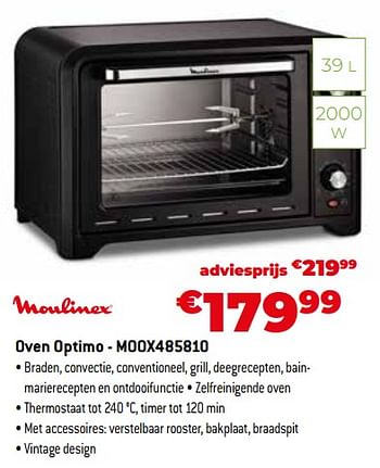 Promoties Moulinex oven optimo - moox485810 - Moulinex - Geldig van 02/12/2022 tot 31/12/2022 bij Exellent