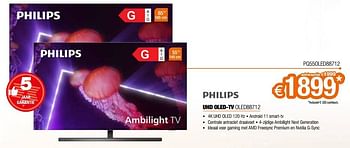 Promoties Philips uhd oled-tv pq55oled88712 - Philips - Geldig van 02/12/2022 tot 31/12/2022 bij Expert