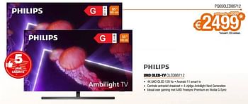 Promoties Philips uhd oled-tv pq65oled88712 - Philips - Geldig van 02/12/2022 tot 31/12/2022 bij Expert