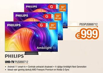 Promoties Philips uhd-tv pi55pus888712 - Philips - Geldig van 02/12/2022 tot 31/12/2022 bij Expert