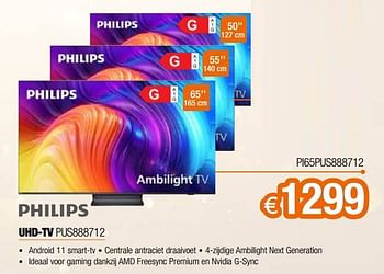 Promoties Philips uhd-tv pi65pus888712 - Philips - Geldig van 02/12/2022 tot 31/12/2022 bij Expert
