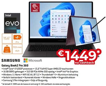 Promoties Samsung galaxy book2 pro 360 - Samsung - Geldig van 02/12/2022 tot 31/12/2022 bij Expert