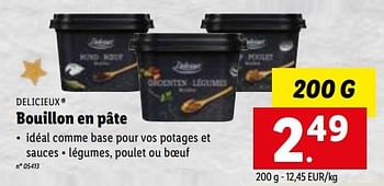 Promotions Bouillon en pâte - Delicieux - Valide de 12/12/2022 à 17/12/2022 chez Lidl