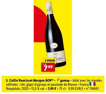 Promotions Collin bourisset morgon aop - Vins rouges - Valide de 12/12/2022 à 17/12/2022 chez Lidl