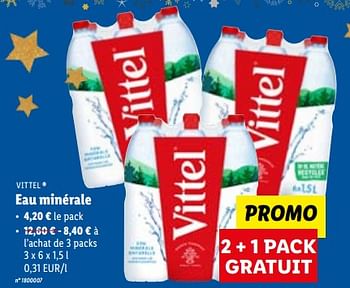 Promotions Eau minérale - Vittel - Valide de 12/12/2022 à 17/12/2022 chez Lidl