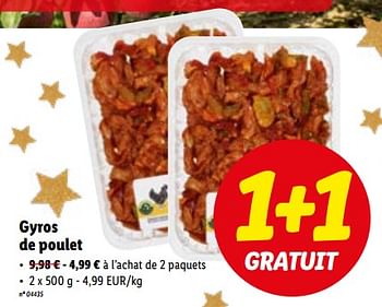 Promotions Gyros de poulet - Produit maison - Lidl - Valide de 12/12/2022 à 17/12/2022 chez Lidl