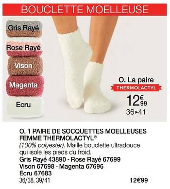 Promotions 1 paire de socquettes moelleuses femme thermolactyl - Produit Maison - Damart - Valide de 01/12/2022 à 31/12/2022 chez Damart