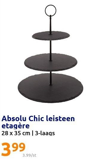 Promoties Absolu chic leisteen etagère - Absolu - Geldig van 07/12/2022 tot 13/12/2022 bij Action