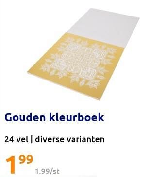 Promoties Gouden kleurboek - Huismerk - Action - Geldig van 07/12/2022 tot 13/12/2022 bij Action