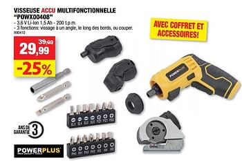 Promotions Powerplus visseuse accu multifonctionnelle powx00408 - Powerplus - Valide de 07/12/2022 à 18/12/2022 chez Hubo