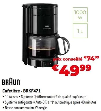 Promotions Braun cafetière - brkf471 - Braun - Valide de 02/12/2022 à 31/12/2022 chez Exellent