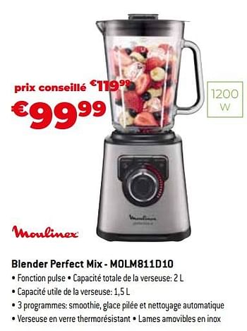 Promotions Moulinex blender perfect mix - molm811d10 - Moulinex - Valide de 02/12/2022 à 31/12/2022 chez Exellent