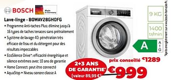 Promotions Bosch lave-linge - bowav28gh0fg - Bosch - Valide de 02/12/2022 à 31/12/2022 chez Exellent