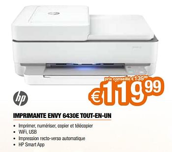 Promotions Hp imprimante envy 6430e tout-en-un - HP - Valide de 02/12/2022 à 31/12/2022 chez Expert