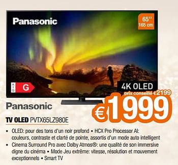 Promotions Panasonic tv oled pvtx65lz980e - Panasonic - Valide de 02/12/2022 à 31/12/2022 chez Expert