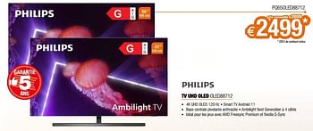 Promotions Philips tv uhd oled pq65oled88712 - Philips - Valide de 02/12/2022 à 31/12/2022 chez Expert