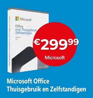 Promoties Microsoft office thuisgebruik en zelfstandigen - Microsoft - Geldig van 02/12/2022 tot 31/12/2022 bij Exellent