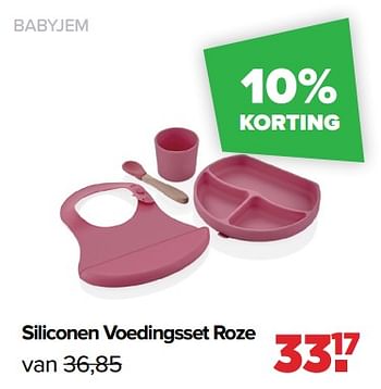 Promoties Babyjem siliconen voedingsset roze - BabyJem - Geldig van 05/12/2022 tot 31/12/2022 bij Baby-Dump