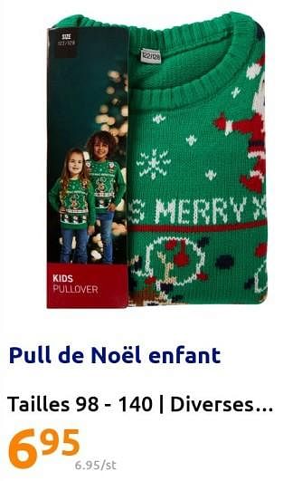 Promotions Pull de noël enfant - Produit Maison - Action - Valide de 07/12/2022 à 13/12/2022 chez Action