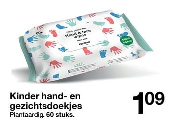 Promoties Kinder hand- en gezichtsdoekjes - Huismerk - Zeeman  - Geldig van 10/12/2022 tot 16/12/2022 bij Zeeman