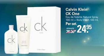 Promoties Calvin klein ck one eau de toilette natural spray + body wash - Calvin Klein - Geldig van 30/11/2022 tot 24/12/2022 bij De Online Drogist